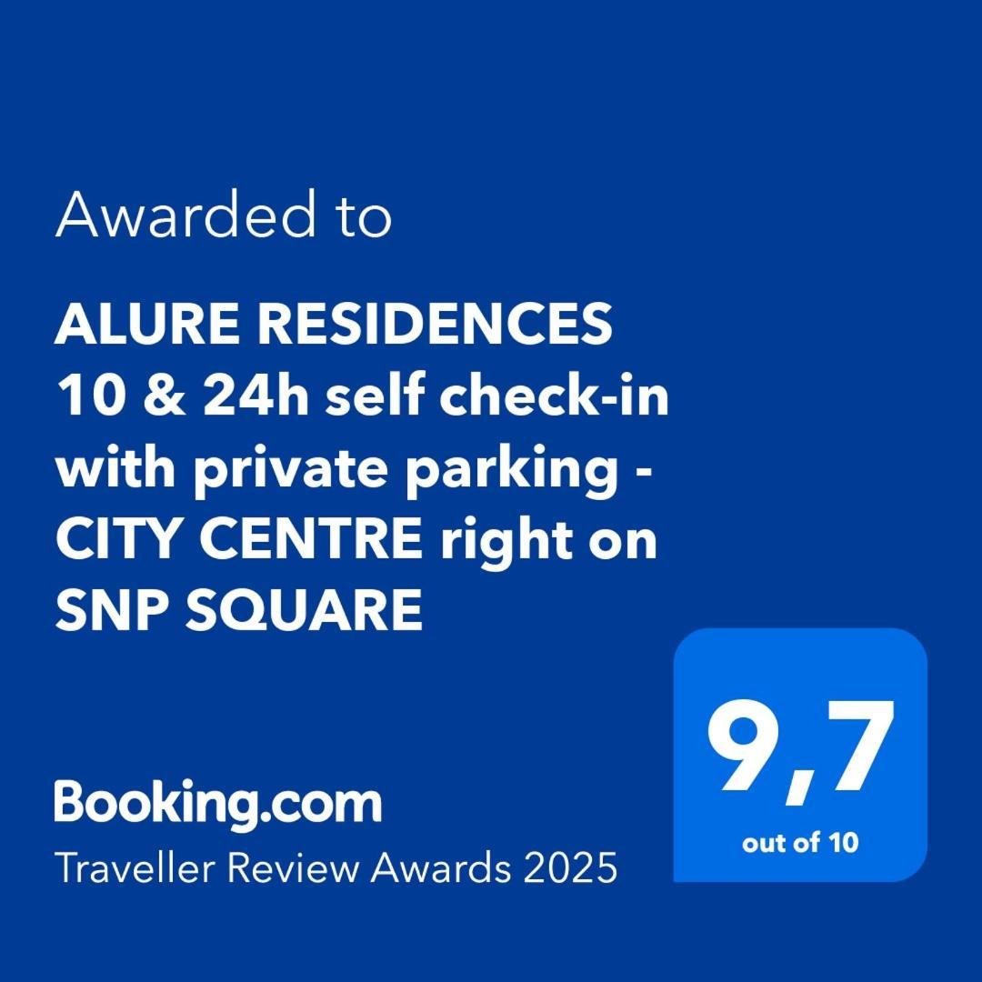 Alure Residences 10 - 24H Self Check-In & Private Parking Next To The Apartment Building Included, City Center Right On Snp Square In A Quiet Passage, New Building, Best Deal In Town Banska Bystrica Exterior photo
